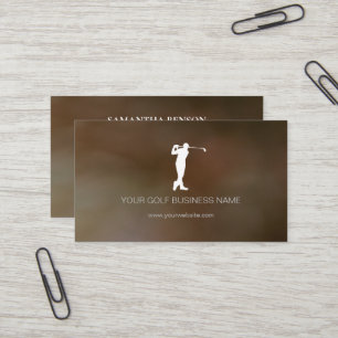 Carte De Visite Golf Professionnel Moderne Noir Personnalisé