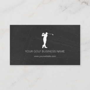 Carte De Visite Golf professionnel noir moderne personnalisé