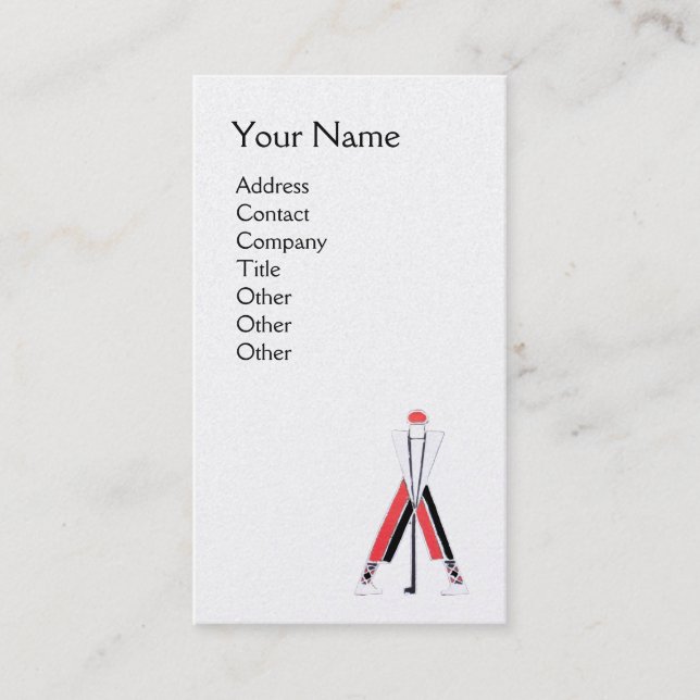 CARTE DE VISITE GOLFER ROUGE BLANC, INSTRUCTEUR DE GOLF MONOGRAM P (Devant)