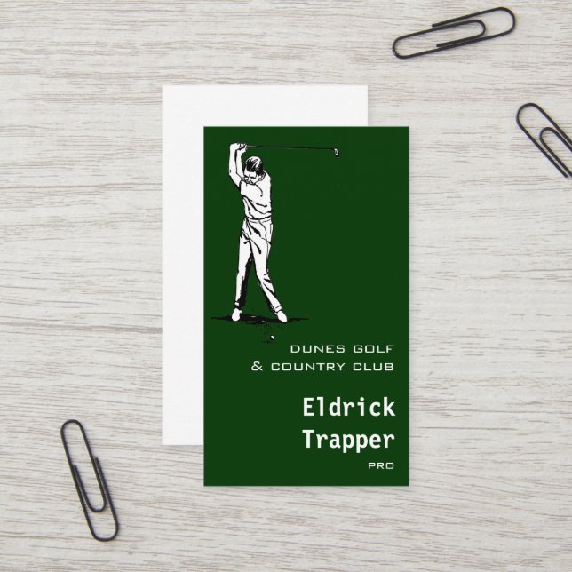 Carte De Visite Golfeur (Devant/Arrière en situation)