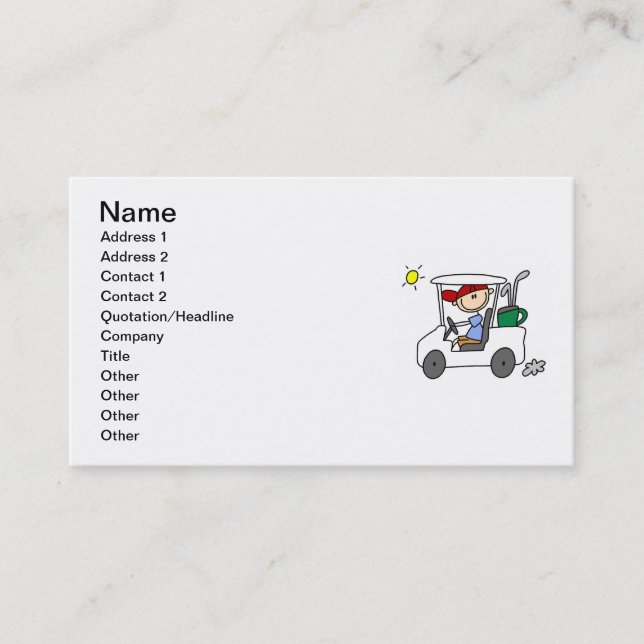 Carte De Visite Golfeur dans le chariot de golf (Devant)