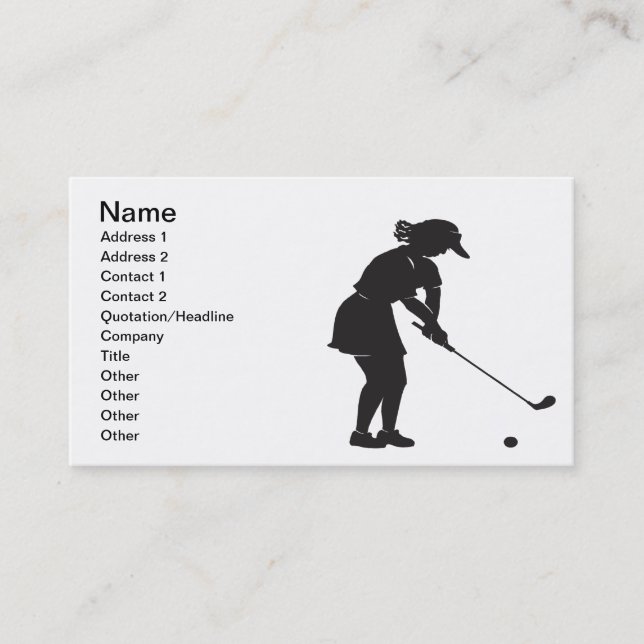 Carte De Visite Golfeur de femme (Devant)