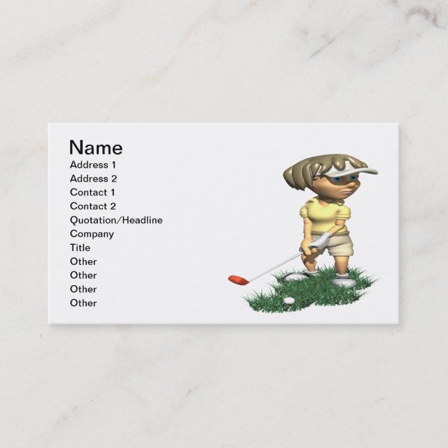 Carte De Visite Golfeur de femme (Devant)