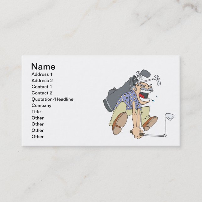 Carte De Visite Golfeur frustrant (Devant)