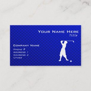 Carte De Visite Golfeur vintage bleu