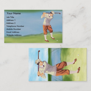 Carte De Visite Golfeur vintage personnalisé par la rive