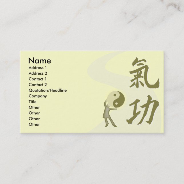 Carte De Visite Gong de Qi (Devant)