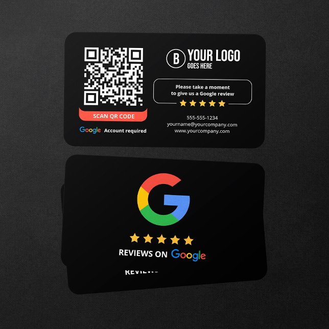 Carte De Visite Google Avis QR Code Note Mon entreprise 5 étoiles (Créateur téléchargé)