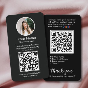Carte de visite Google Review avec photo et code Q