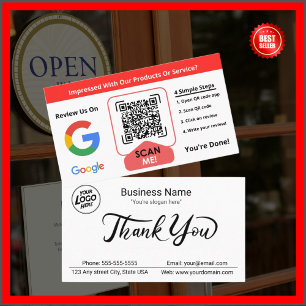 Carte De Visite Google Review Avec Qr Link Minimaliste Blanc