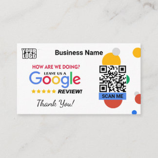 Carte De Visite Google Review moderne W/ QR Code Modèle