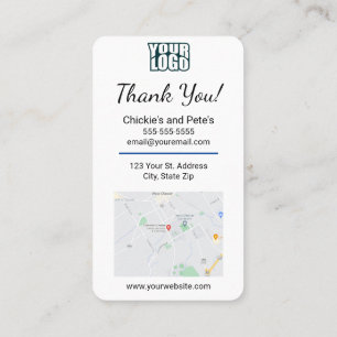 Carte De Visite Google Review With Map & QR Code Link Modèle