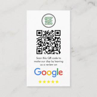 Carte De Visite Google Reviews | Business Review Link QR Code