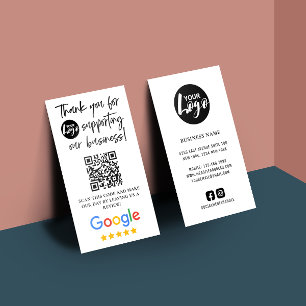 Carte De Visite Google Reviews Merci Logo Code QR