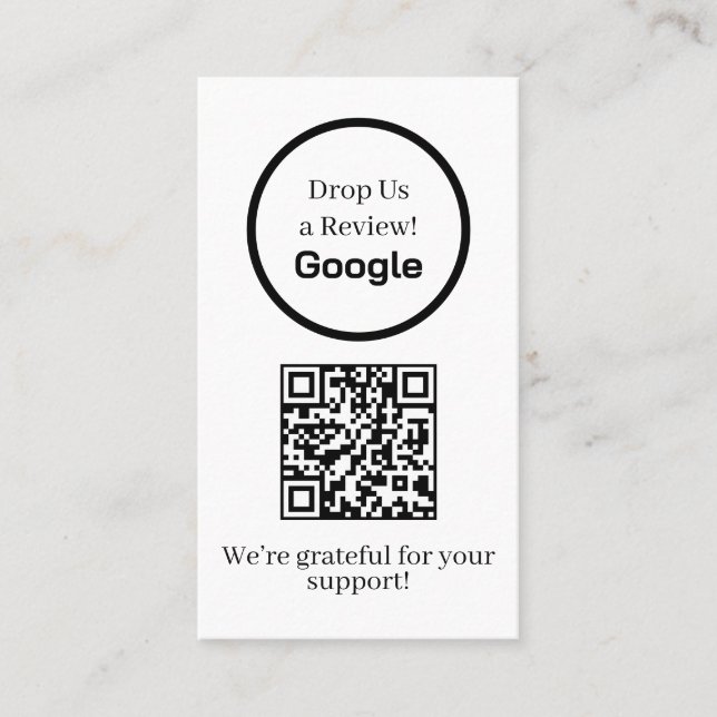 Carte De Visite Google Reviews QR | Custom Business Feedback Link (Devant)