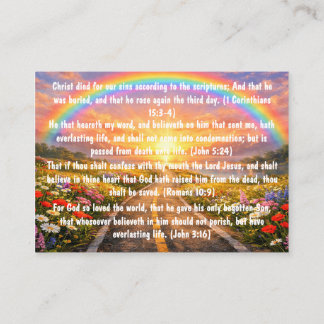 Carte De Visite Gospel Tract Two Roads Card