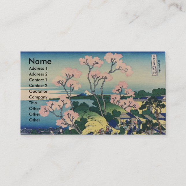 Carte De Visite Goten-yama Hill Hokusai Art japonais (Devant)