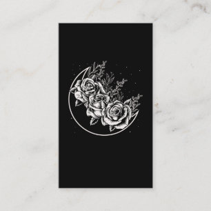 Carte De Visite Goth Rose Lune Gothique Wicca Crescent Fleurs