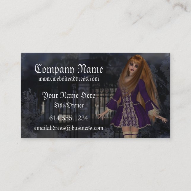 Carte de visite gothique d'imaginaire : : Pourpre (Devant)