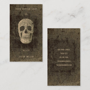 Carte De Visite Gothique Vintage antique Sepia Texture Crâne Tarot