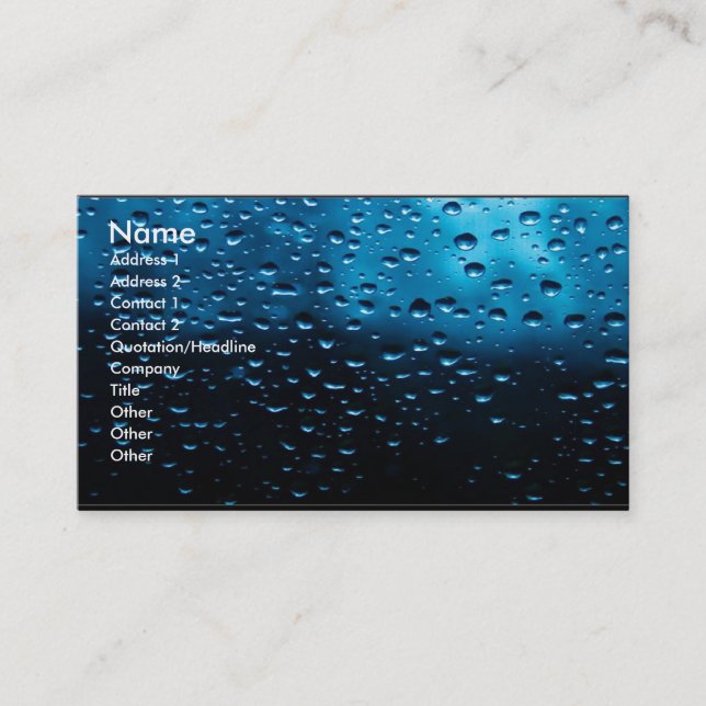 Carte De Visite Gouttes de pluie sur la fenêtre (Devant)