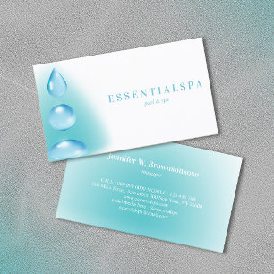 Carte De Visite Gouttes d'eau spirituelles bleu sarcelle reiki yog