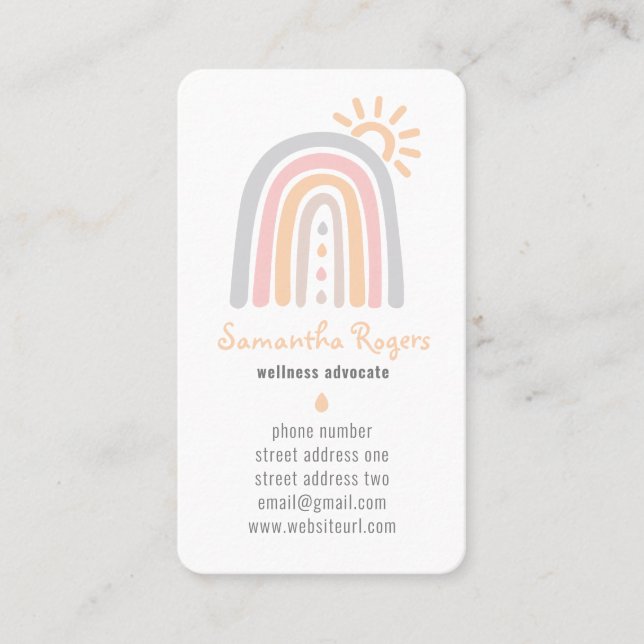 Carte De Visite Gouttes d'huile essentielles Rainbow Sunshine (Devant)