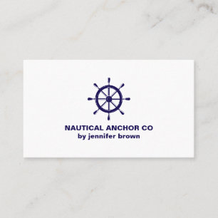 Carte De Visite Gouvernail de navire bleu marine