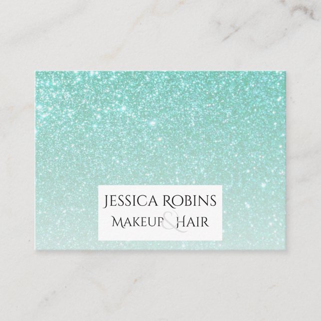 Carte De Visite Gradient bleu vert turquoise de parties (Devant)