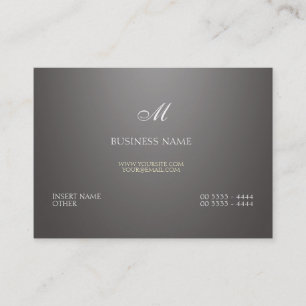 Carte De Visite Gradient et monogramme gris