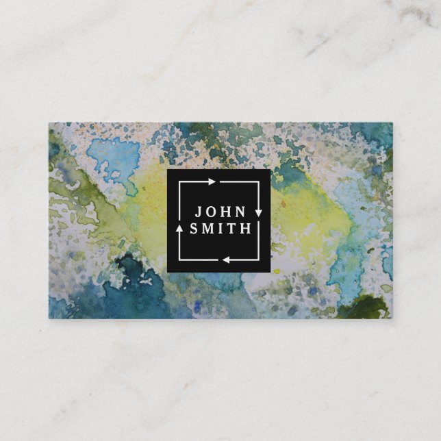 Carte De Visite Graffiti bleu moderne Cool Art Abstrait Business C (Devant)
