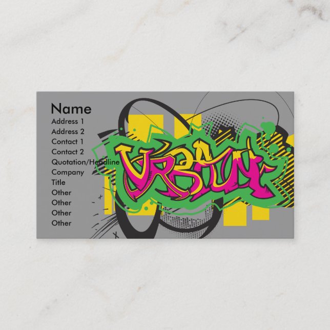 Carte De Visite graffiti urbain (Devant)