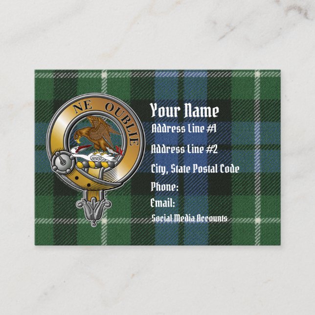 Carte De Visite Graham Tartan & Badge (Devant)