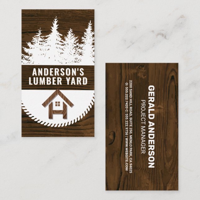 Carte De Visite Grain de bois | Bois | Matériaux de construction (Devant / Derrière)