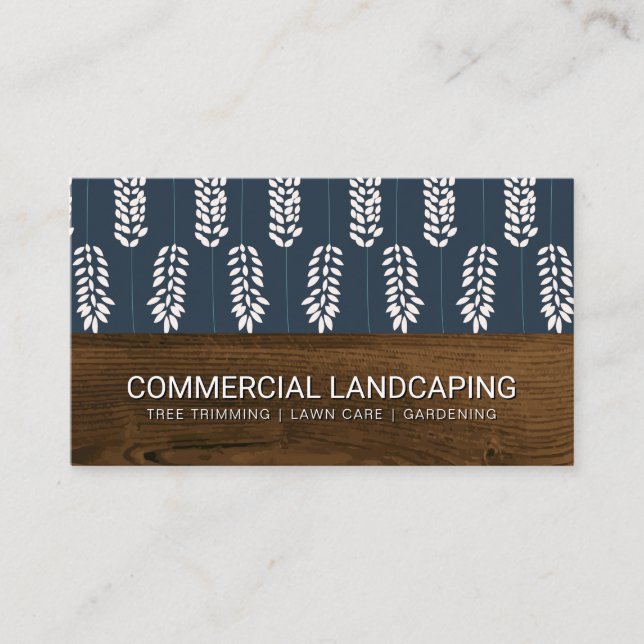 Carte De Visite Grain de bois | Fleurs | Motif de fleurs botanique (Devant)