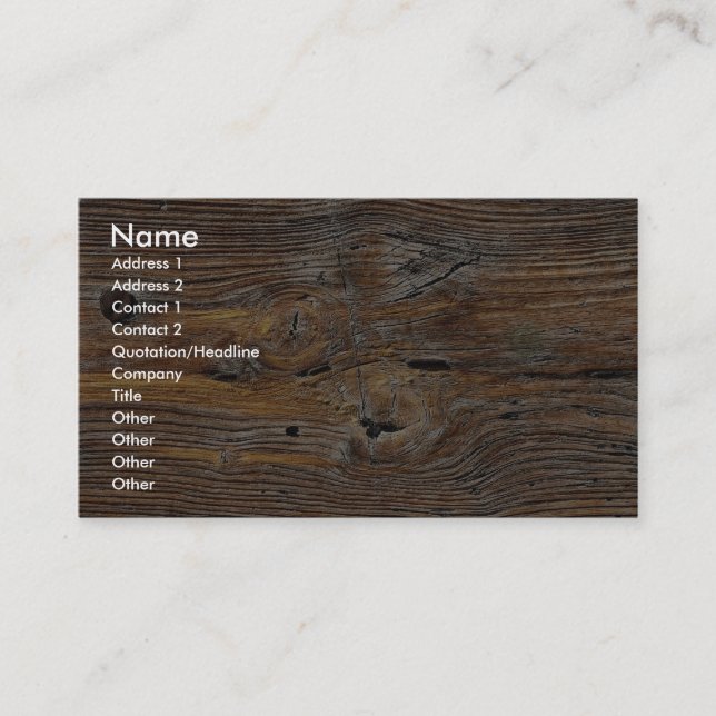Carte De Visite Grain en bois, feuille de bois de construction (Devant)