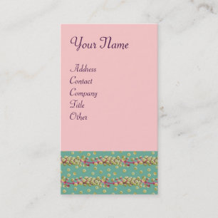 Carte De Visite GRAINES BLANCHES, vert clair vert rose