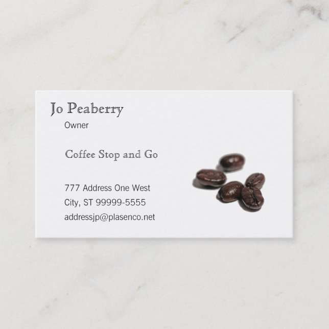 Carte De Visite Grains de café (Devant)