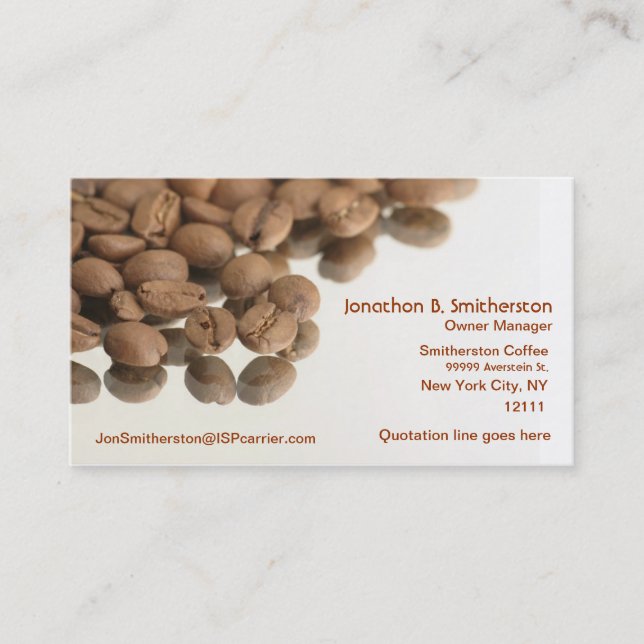 Carte De Visite Grains de café (Devant)