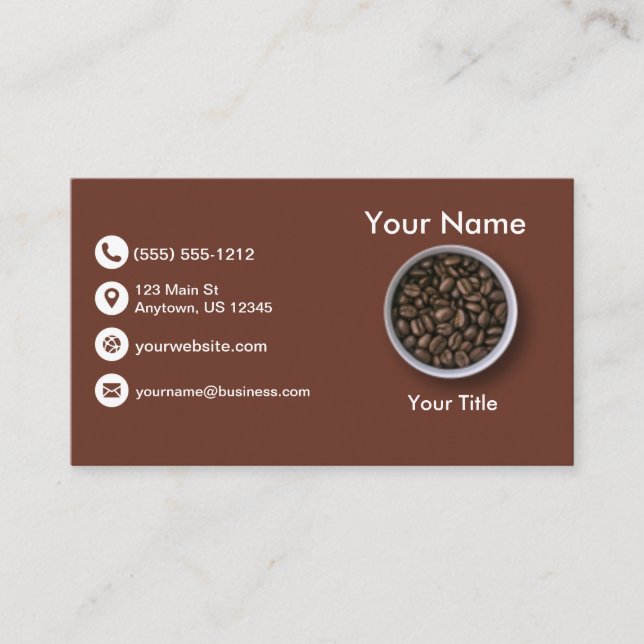 Carte De Visite Grains de café (Devant)