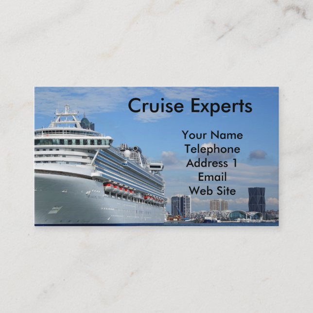 Carte De Visite Grand bateau de croisière de vacances (Devant)