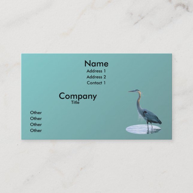 Carte De Visite Grand bleu se tenant grand (Devant)