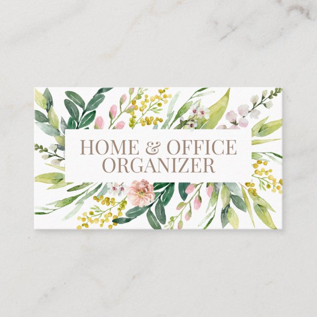 Carte De Visite Grand Bouquet Floral Maison Et Bureau Organisateur (Devant)