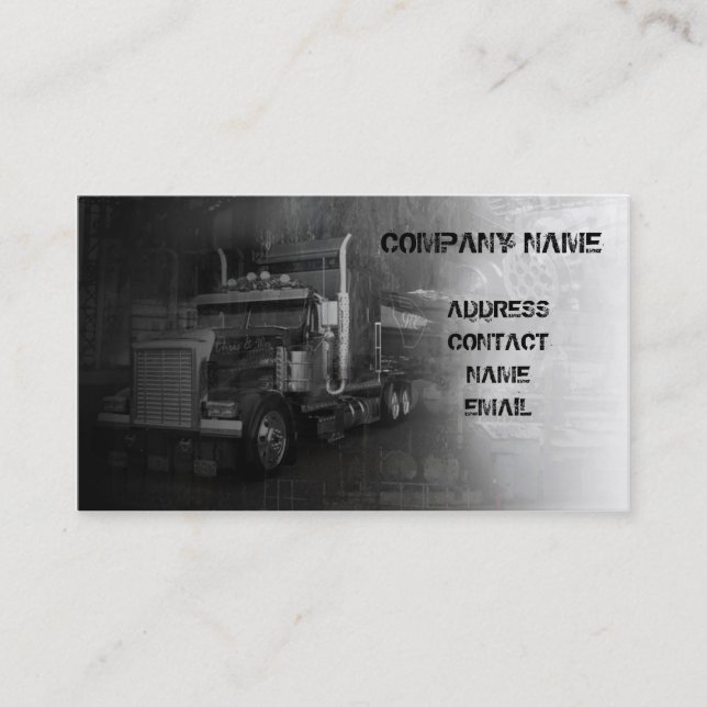Carte De Visite grand camion dans le gris (Devant)