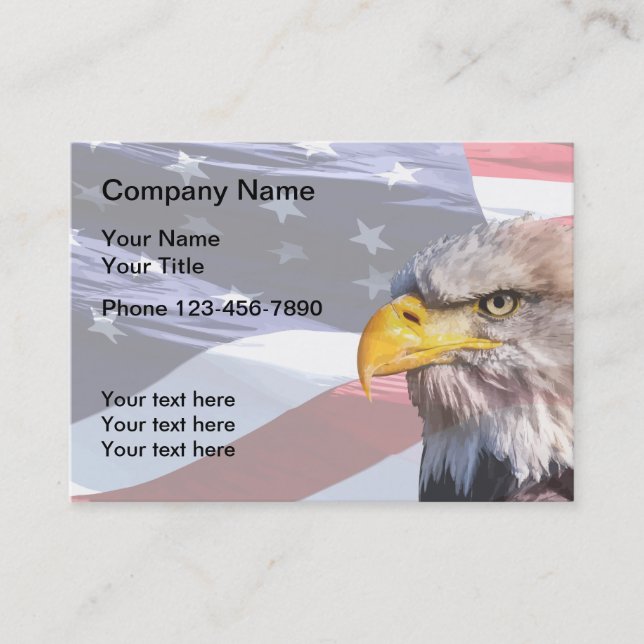 Carte De Visite Grand format Patriotique Américain (Devant)