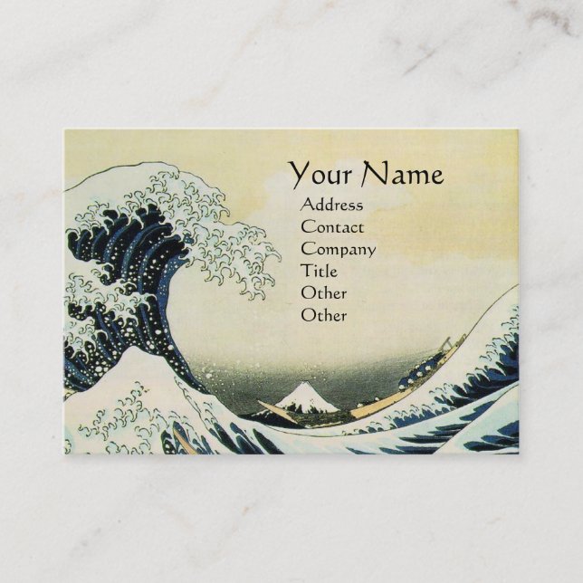 CARTE DE VISITE GRAND MONOGRAMME DE VAGUES (Devant)