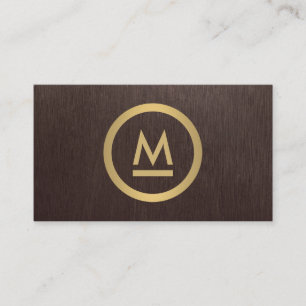 Carte De Visite Grand Monogramme moderne initial en or Faux sur bo