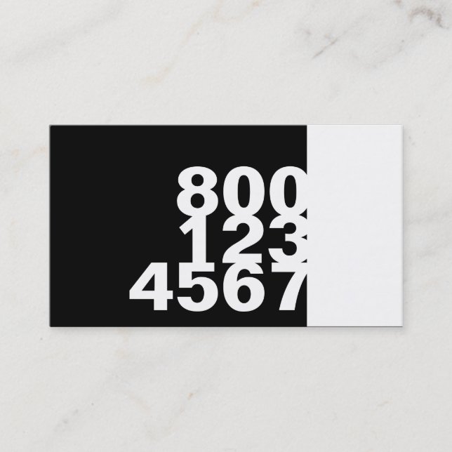 Carte De Visite grand numéro de téléphone (Devant)
