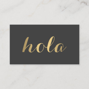 Carte De Visite Grand or Hola (bonjour) II simplement indiqué
