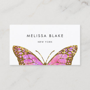 Carte De Visite grand papillon rose